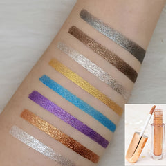 Glitter Eyeshadow Waterproof Fast Drying Eyeliner Metallic Shimmer Golden Brown