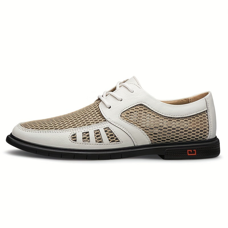 Men's Derby Shoes With Ventilation Holes Lace Up Front