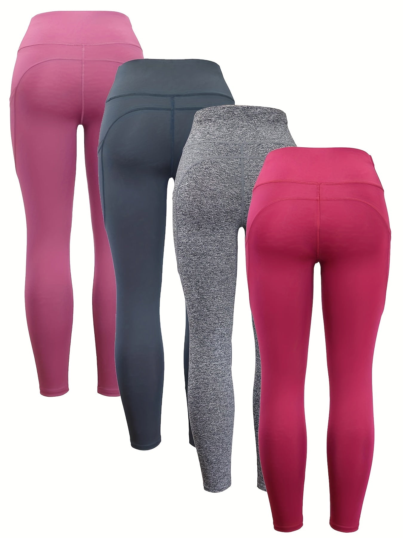 High Waist Yoga Leggings with Pocket Seamless Butt Lifting Elastic