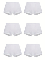 6pcs Boys Boxer Briefs Elastic Waist Pure Comfortable Underwear Kids Clothes