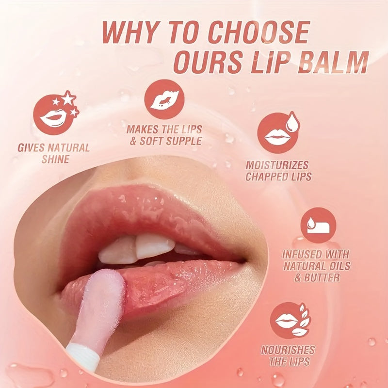 Peach & Strawberry Lip Gloss Pearly Glitter Moisturizing Lightening Nourishing