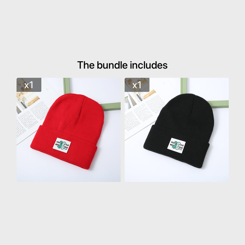 Warm Knitted Hat Bear Men Women Autumn Winter