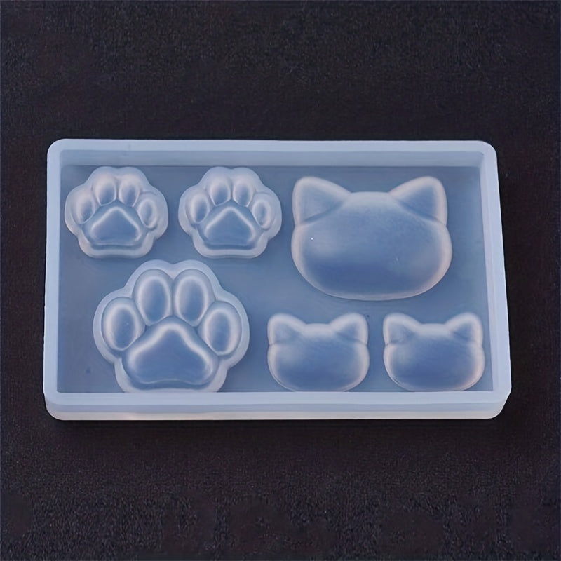 DIY Silicone Mold Cute Cat Bear Palm Epoxy Resin Mold