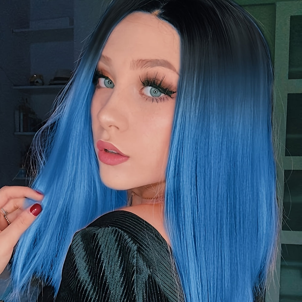 Ombre Mint Green Shoulder Length Bob Wigs For Women