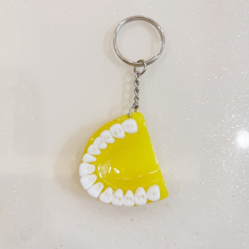 Denture Model Keychain Funny Resin Tooth Key Ring Accessory