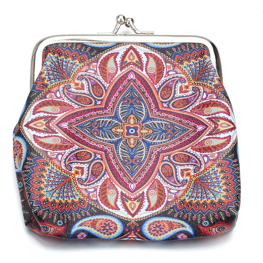Ethnic Style Coin Purse Geometric Pattern Small Wallet Girl s Bank Card Bag