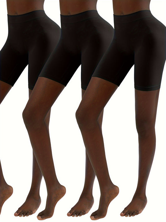 3pcs Seamless Solid Shaping Shorts Tummy Control Compression Butt Lifting