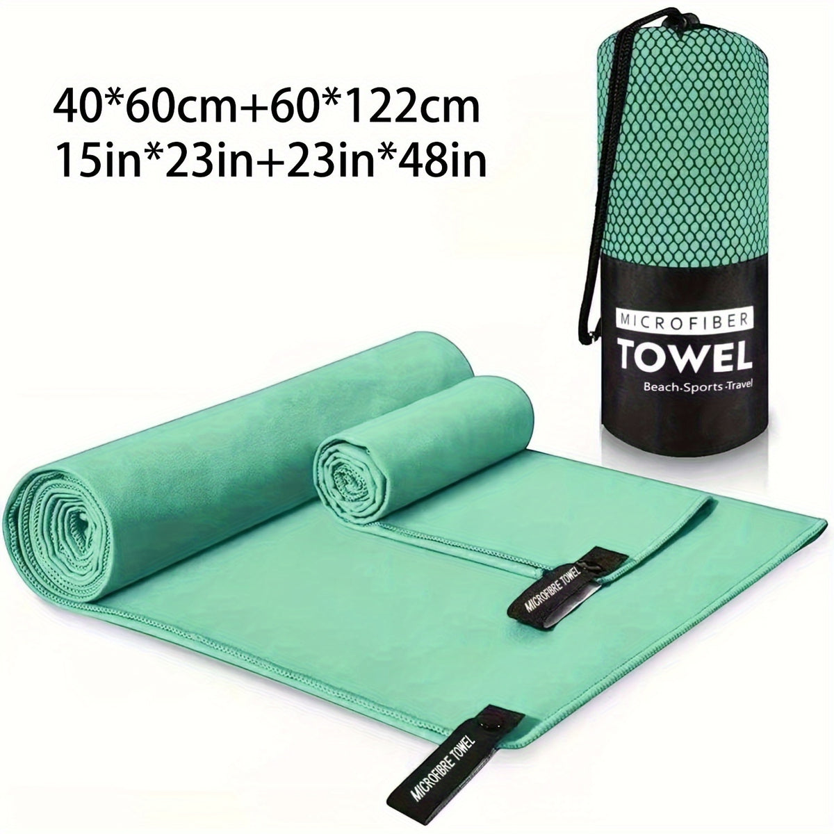 2 Pack Microfiber Travel Towel Quick Dry Towel Camping Beach Towel