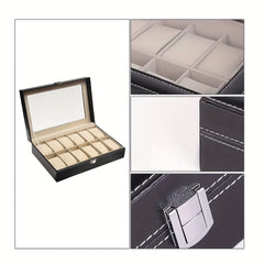 12 Slot PU Leather Watch Storage Box