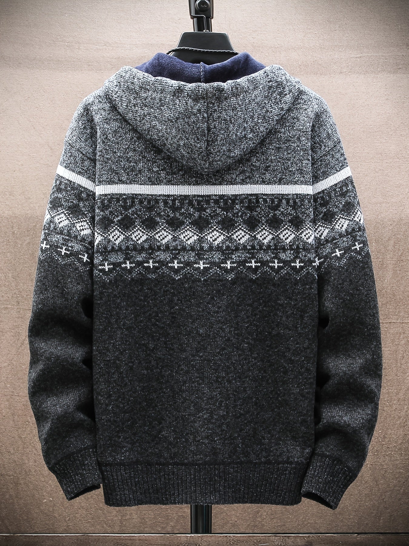 Men's Cable Knit Zip Hooded Sweater