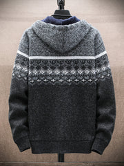 Men's Cable Knit Zip Hooded Sweater