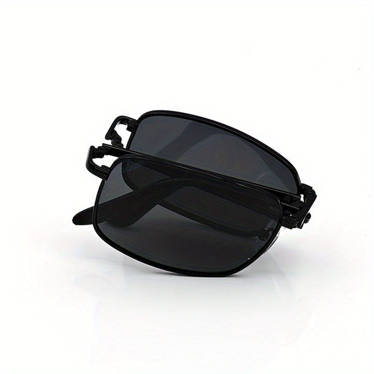 Men's Polarized Folding Sunglasses Metal Frame Outdoor Travel