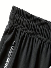 Men's Active Shorts with Zipper Pockets and Drawstring Waist