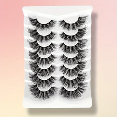 7 Pairs 3D Silk False Eyelashes Thick Curling Lashes Extension 16 18mm