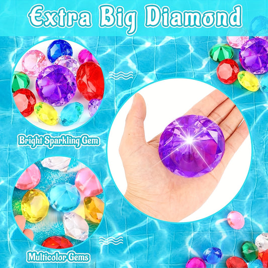 5 Diving Gemstone Pool Toys Set - Summer Swimming Party Love Underwater