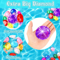 5 Diving Gemstone Pool Toys Set - Summer Swimming Party Love Underwater