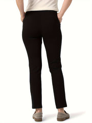  Women's Solid Comfort Stretch Slim Trousers