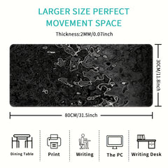 Large Dark Gray Gaming Mouse Pad Non-Slip Rubber Material Office Use