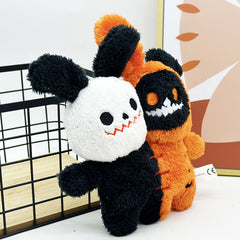 Halloween Plush Double Head Rabbit Skull Doll Bat Horror Plush Toys Figure