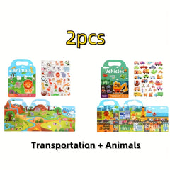 Reusable Fluffy Sticker Book Set for Ages 3-5