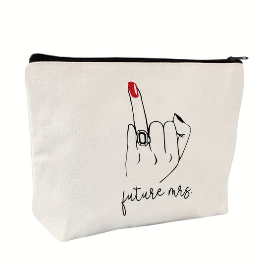 Future Mrs Makeup Bag Travel Pouch Gift For Women Bride To Be Newly Engaged