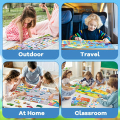 4 Sets Large Reusable Sticker Books for Toddlers