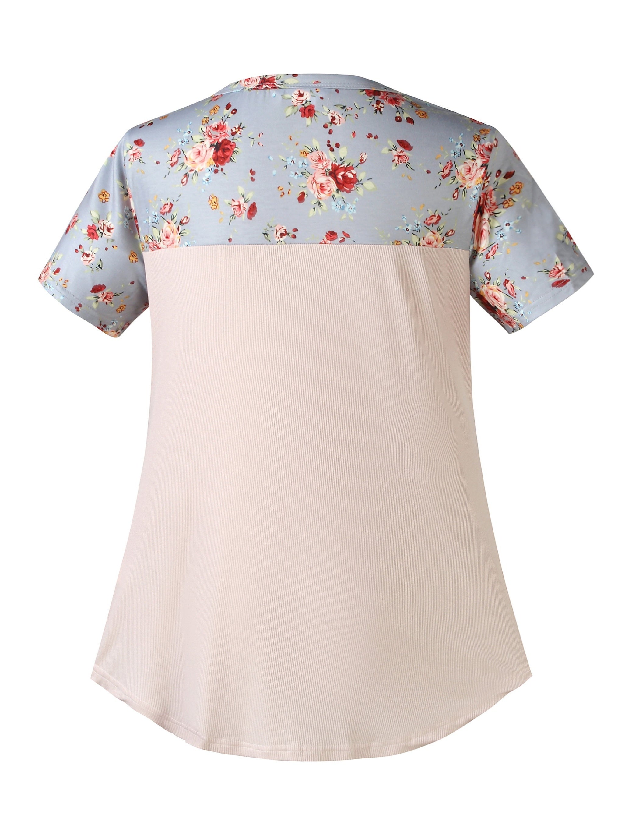 Maternity Casual Floral Graphic T shirt, Summer Breastfeeding