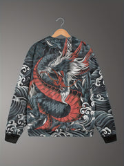 Men's Dragon Pattern Sweatshirt Sports Top