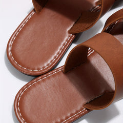 Women's Cross Strap Sandals Open Toe Slip On Flat Shoes