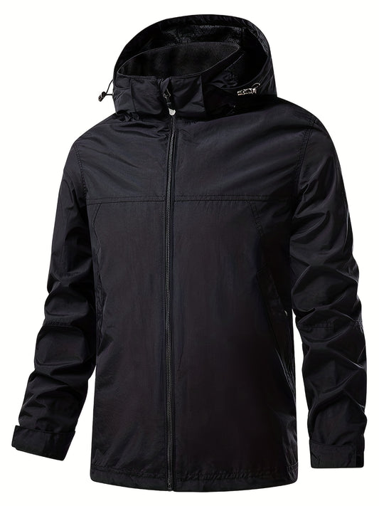 Men's Lightweight Hooded Windbreaker Jacket Coat for Outdoors Hiking