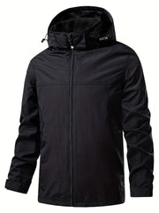 Men's Lightweight Hooded Windbreaker Jacket Coat for Outdoors Hiking