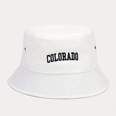 Letter Embroidery Bucket Hat UV Protection Sunshade Basin Hat