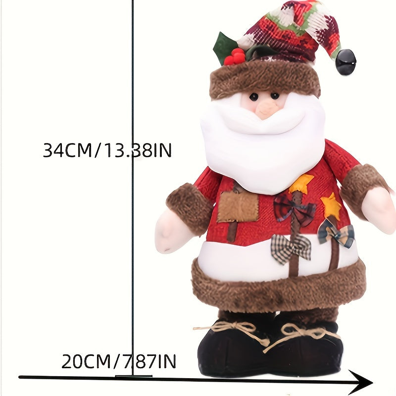 Christmas Ornament Snowman Reindeer Santa Claus Plush Doll Home Decor
