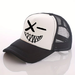 Multicolor Ghost Face Print Men's Peaked Cap Sunshade Baseball Cap