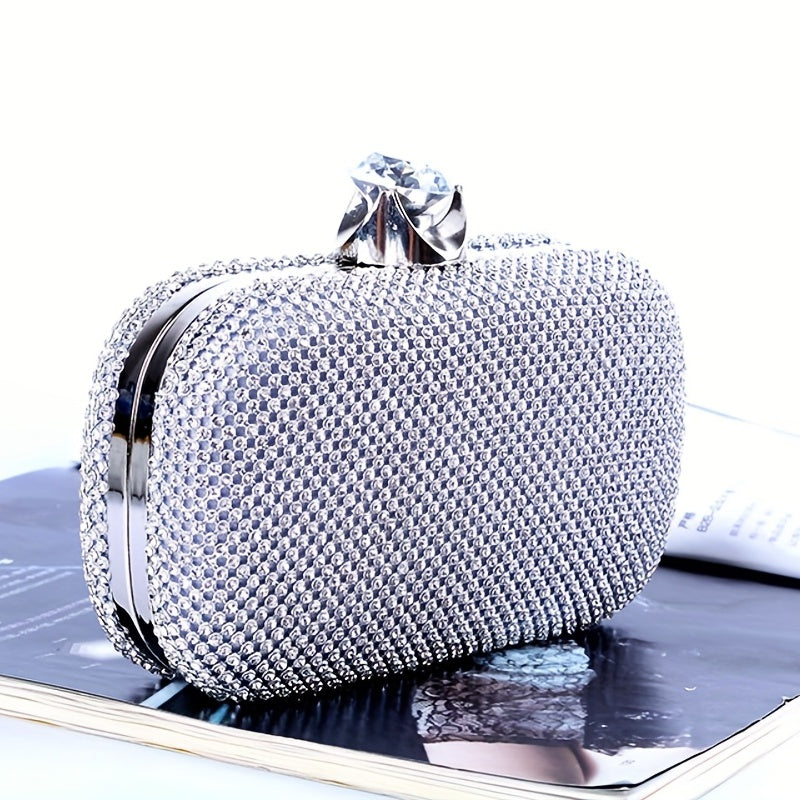 Glitter Rhinestone Clutch Purse Handbag for Prom