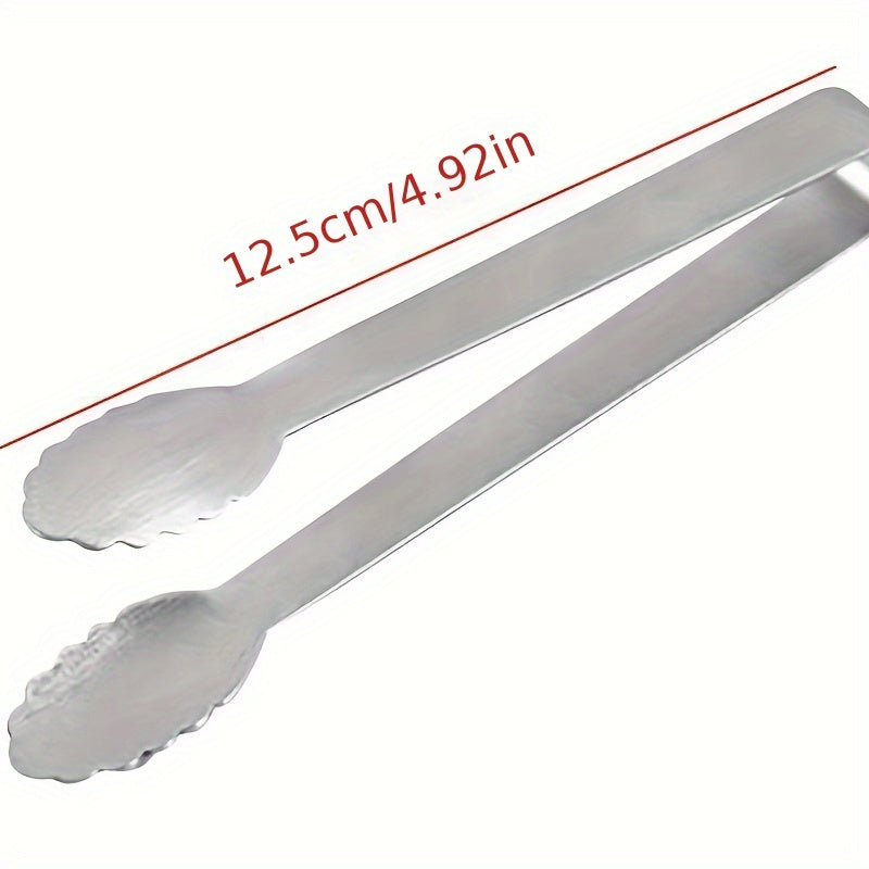 Stainless Steel Palm Leaf Heart Shaped Ice Tong Bar Coffee Milk Tea Sugar Clip