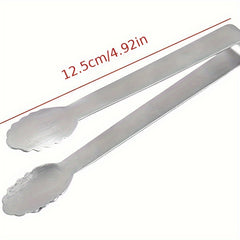 Stainless Steel Palm Leaf Heart Shaped Ice Tong Bar Coffee Milk Tea Sugar Clip