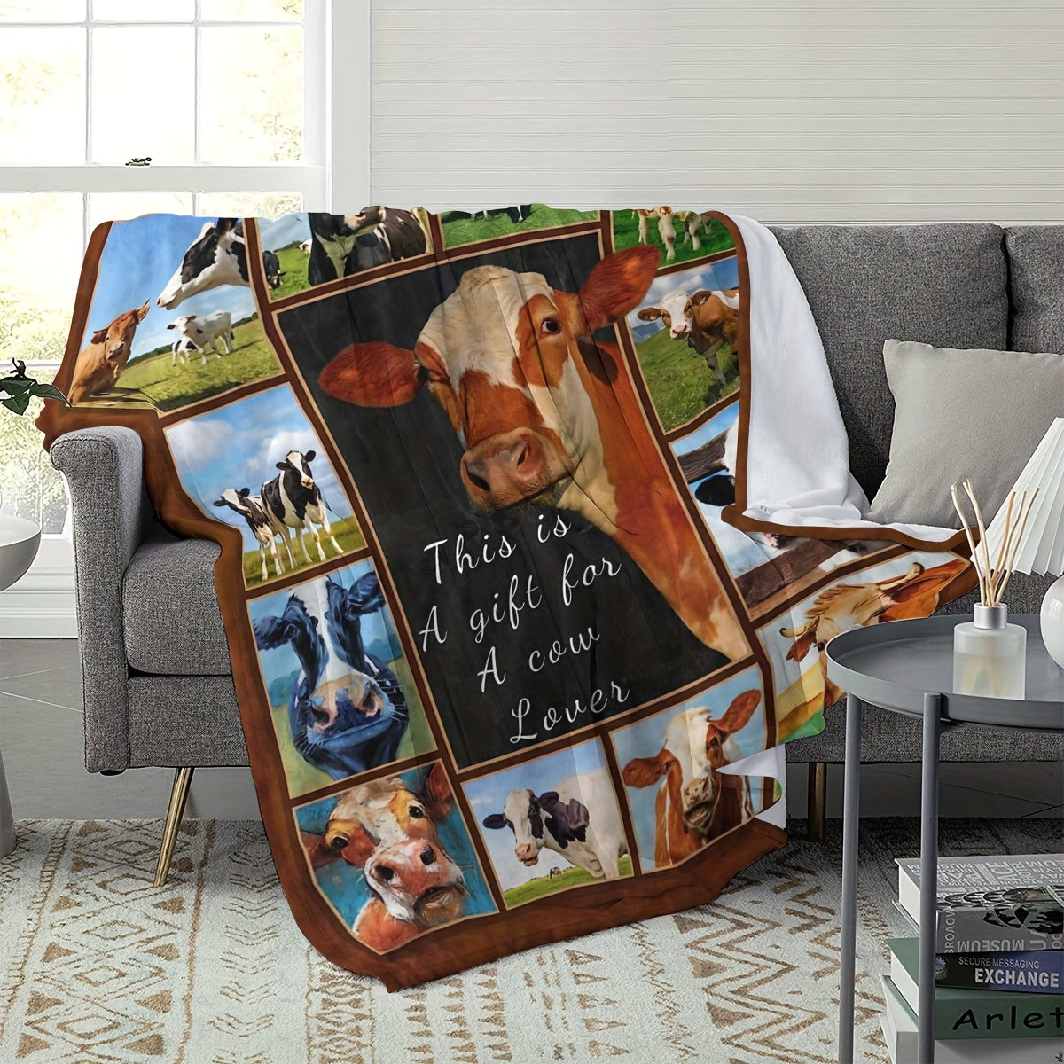 Cow Printed Blanket Soft And Comfortable Throw Blanket Home & Outdoor