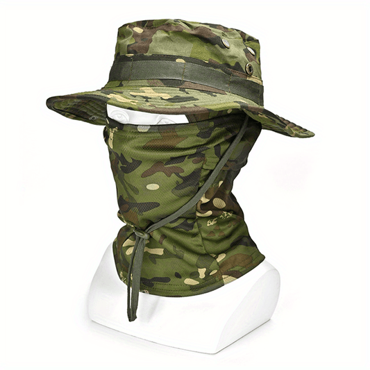 Camouflage Sunscreen Hat & Neck Cover for Outdoor Activities