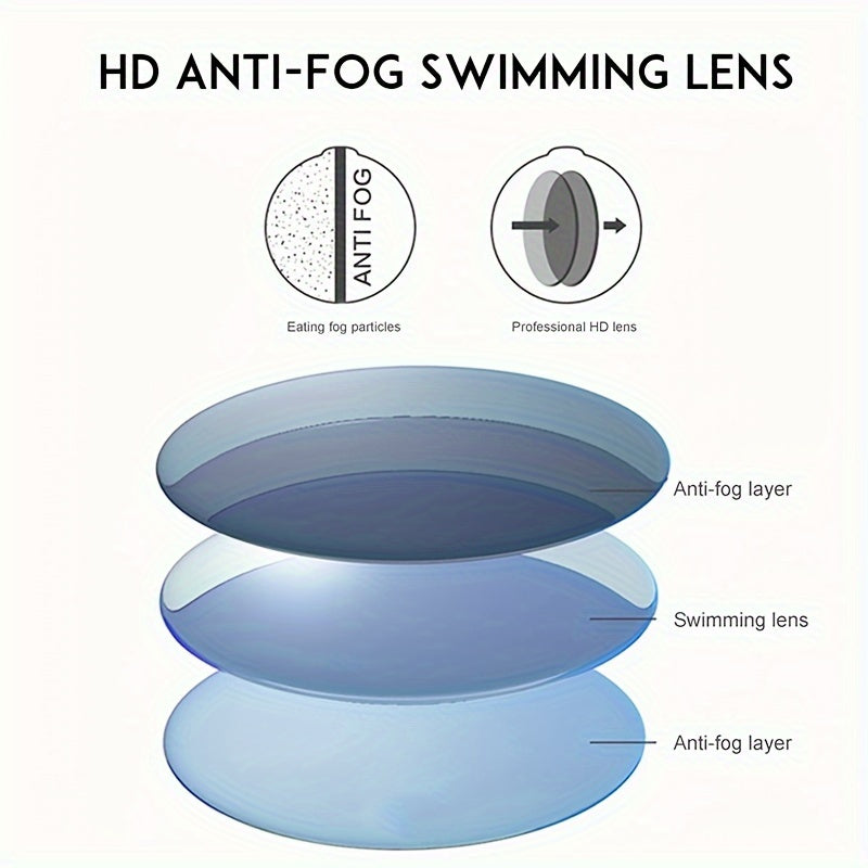 JUNHAINS Silicone Waterproof Anti-Fog Swimming Goggles UV Resistant