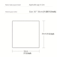 6 Layer Pleated Handkerchief Baby Towel, Printed Face Towel For Children