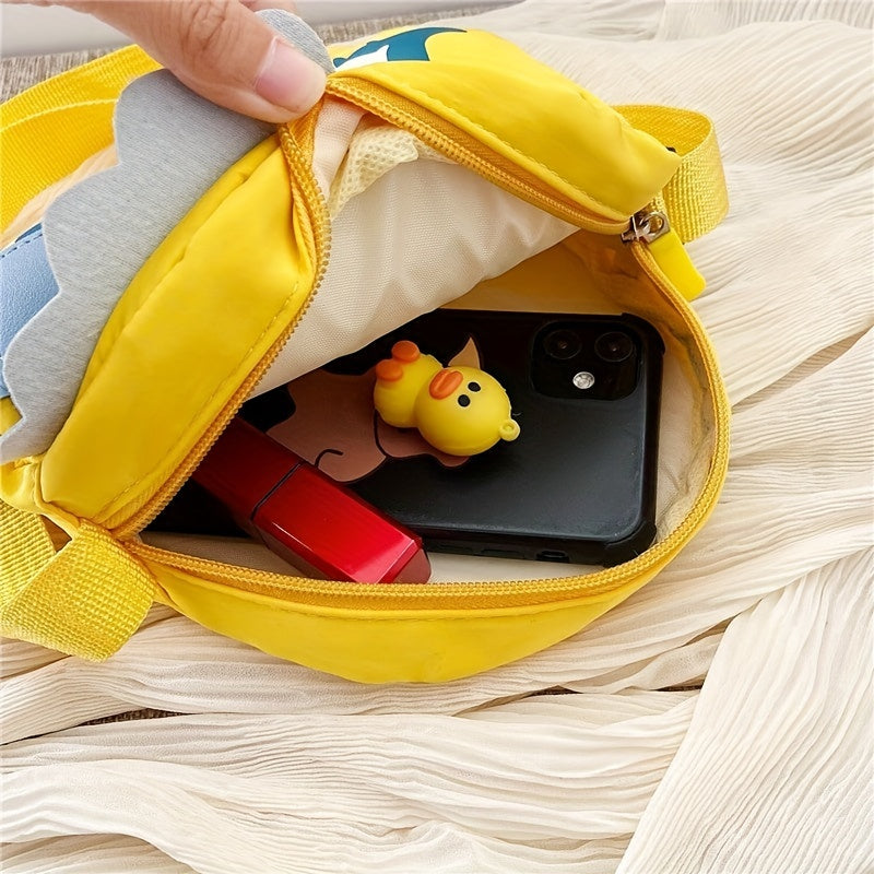Cartoon Dinosaur Zipper Crossbody Bag for Girls