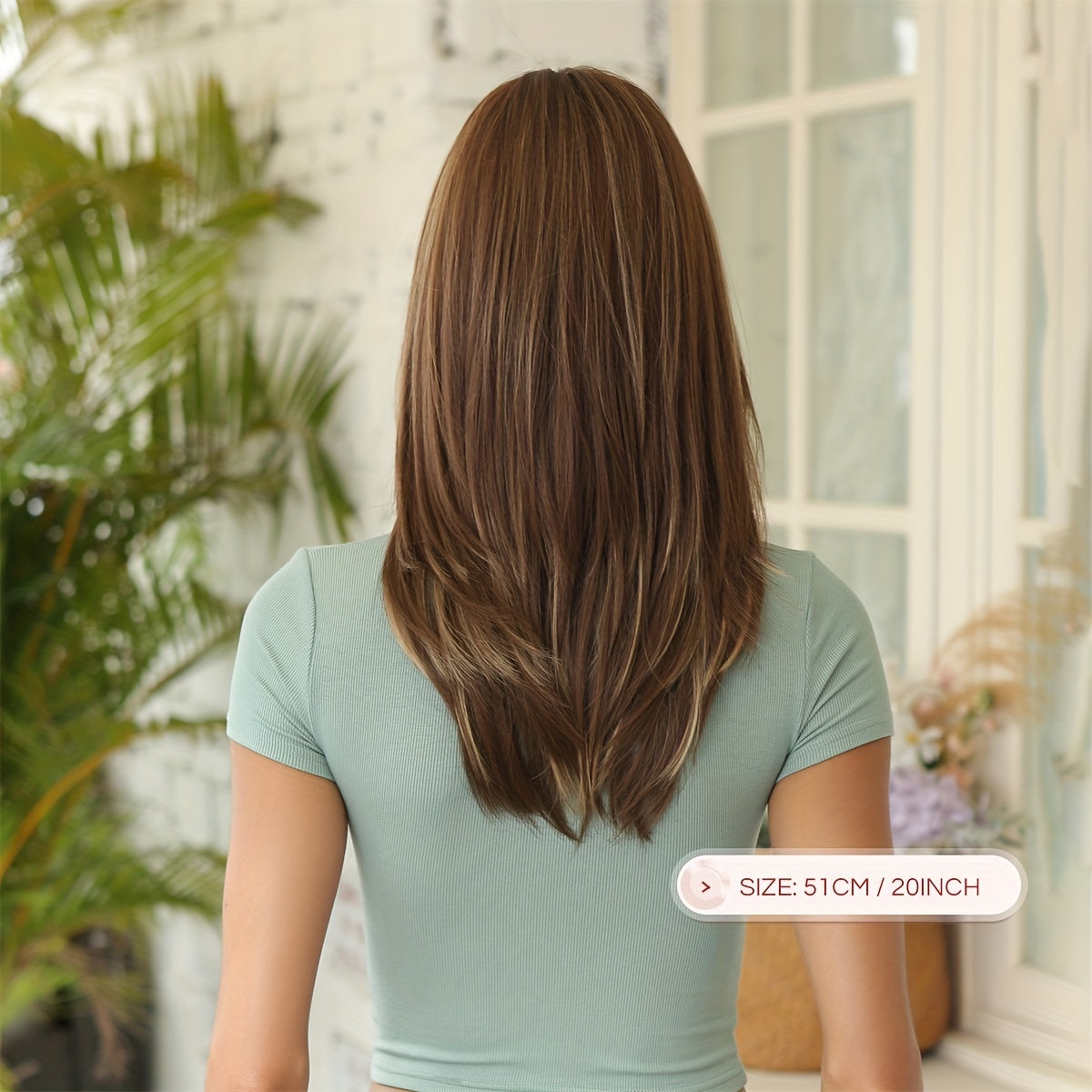 Layered Long Straight Bob Cut Synthetic Wig With Bangs