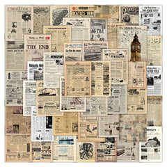 Vintage Newspaper Stickers - 63pcs Retro Waterproof Vinyl Sticker