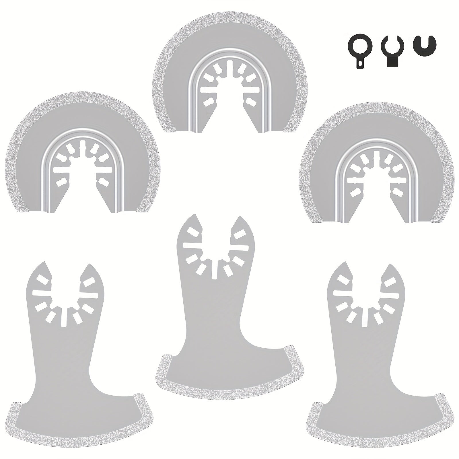 6pcs Diamond Oscillating Tool Blade Set for Grout Removal