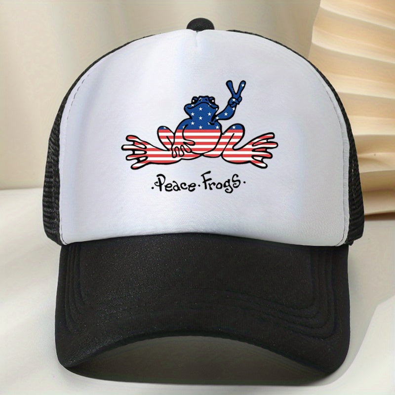 Unisex Sunshade Frog Print Baseball Cap