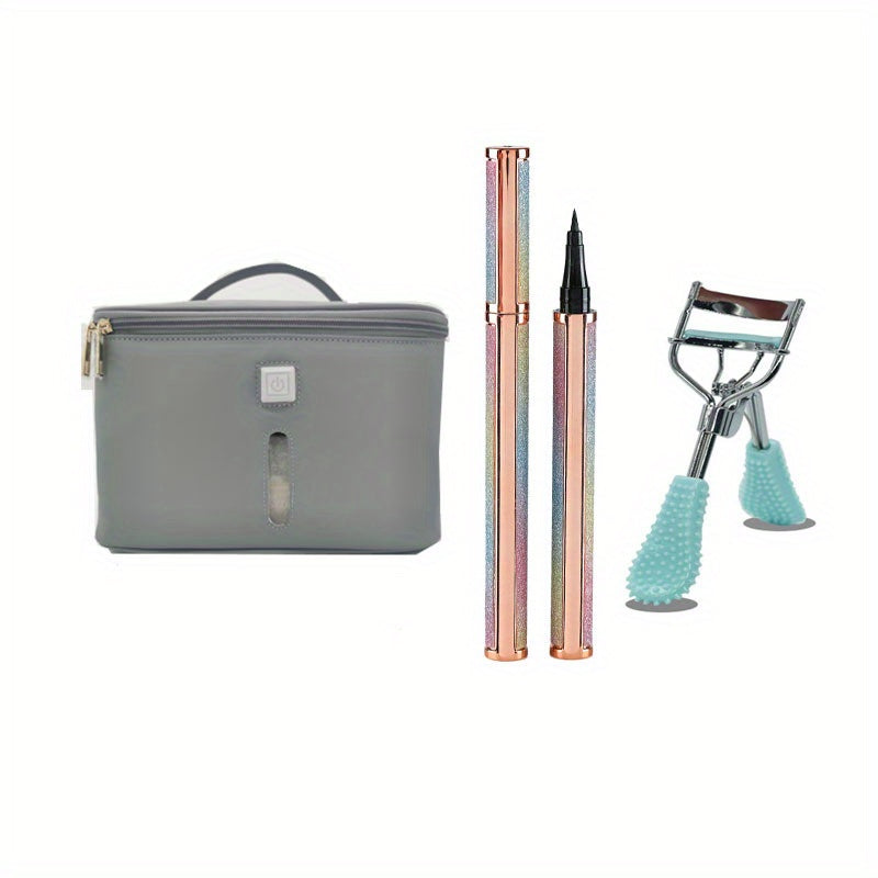 LED UV Sanitizer Bag Eyeliner & Eyelash Curler Kit Storage