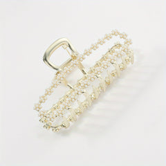 Faux Pearl Rhinestone Hair Claw Ponytail Holder