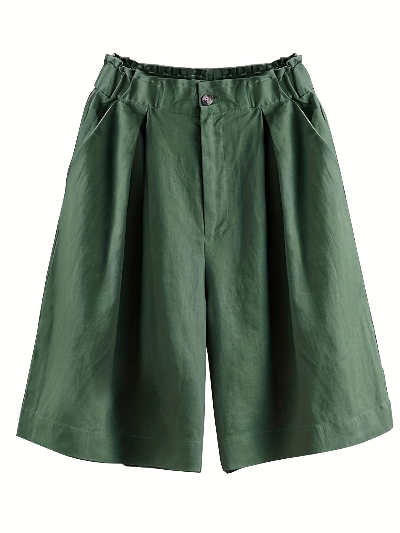 Women's Plus Solid Wide Leg Shorts