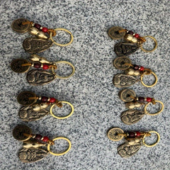 Buddha Brass Key Chain Gourd Fengshui Coin Pendant Keychain